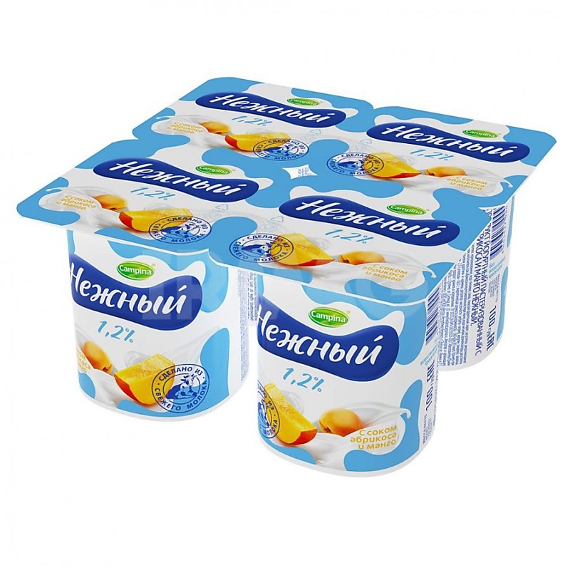 Йогурт CAMPINA НЕЖНЫЙ в ассортименте 1,2% 100 гр